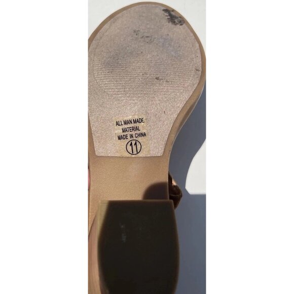 J Adams Brown Print Women’s Sz 11 Gold Studded Double Belt Strap Heel Shoes - Picture 13 of 16